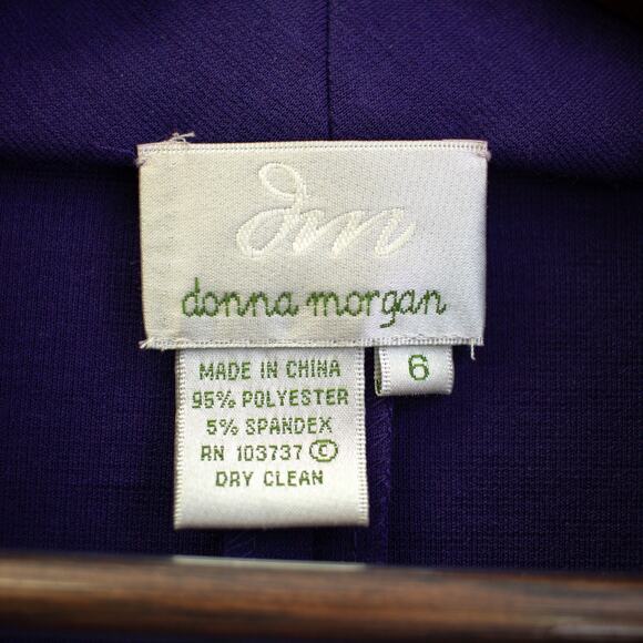 Donna Morgan Purple Cowl Neck Winter Dress Size 6 - Picture 5 of 6